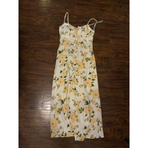 Monteau Dress Womens Floral Midi Linen Blend Tank Beach Bohemian Floral Sz:Med - Picture 1 of 10